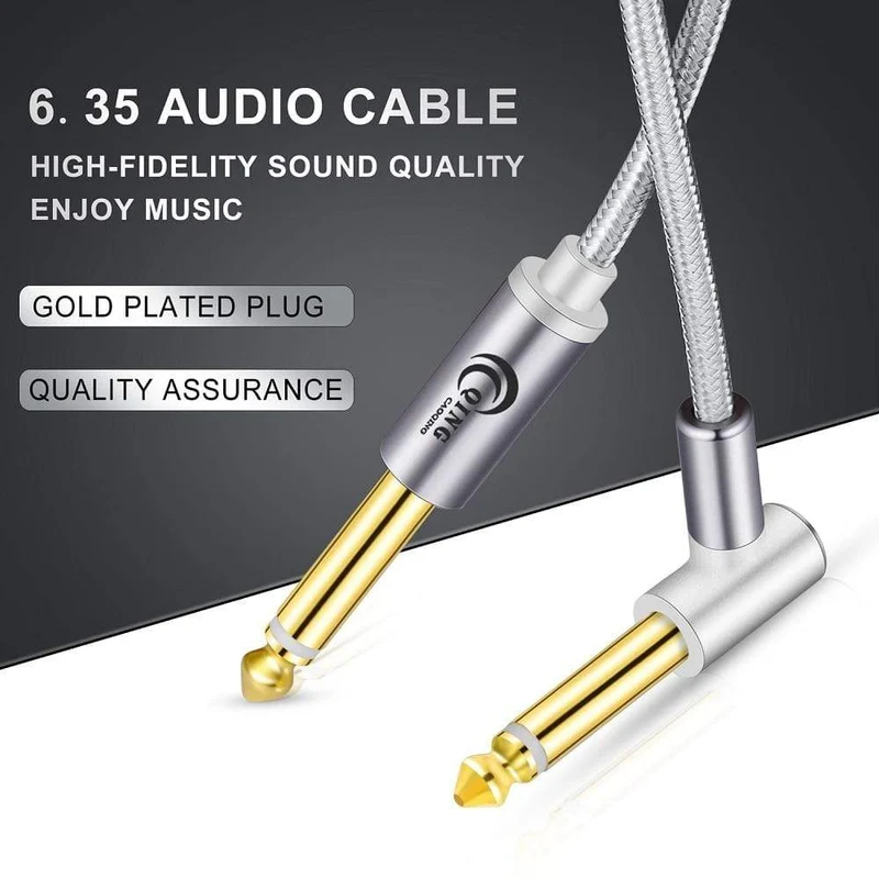 Gitarrenkabel, 6.5-mm-Klinkenstecker, Audiokabel, geflochtenes Nylon, 6.35-Zoll-Gitarreninstrumentenkabel für E-Gitarren-Mischverstärker, 6.35-mm-Kabel