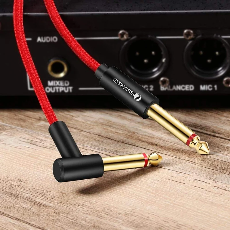 Gitarrenkabel, 6.5-mm-Klinkenstecker, Audiokabel, geflochtenes Nylon, 6.35-Zoll-Gitarreninstrumentenkabel für E-Gitarren-Mischverstärker, 6.35-mm-Kabel