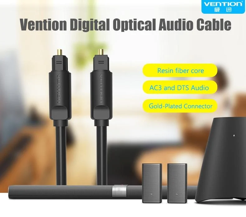 Vention Glasfaser-Audiokabel, Toslink-Digital-SPDIF-Kabel, 1 m, 2 m, 3 m, 5 m, für Blu-ray-CD-DVD-Player Xbox 360 PS3 Mini Disc AV ne