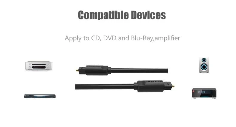 Vention Glasfaser-Audiokabel, Toslink-Digital-SPDIF-Kabel, 1 m, 2 m, 3 m, 5 m, für Blu-ray-CD-DVD-Player Xbox 360 PS3 Mini Disc AV ne