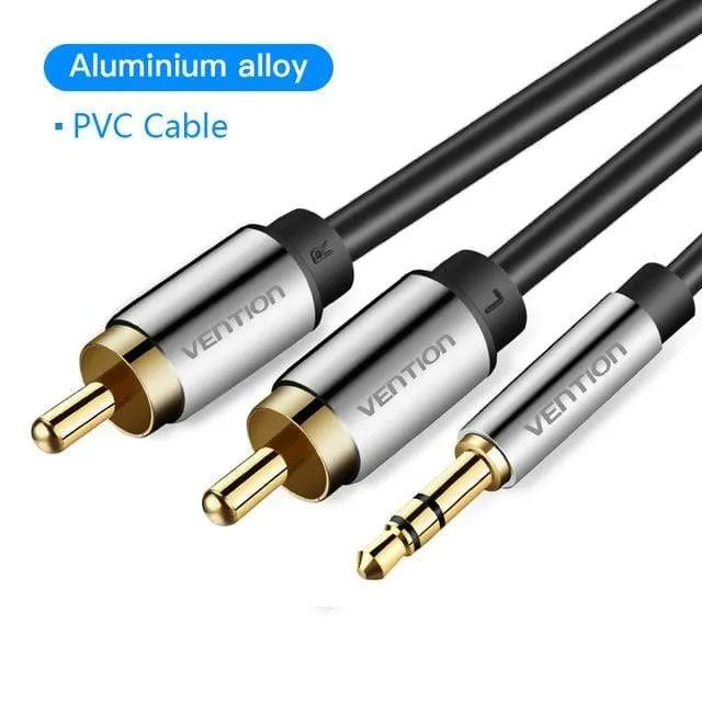 Vention RCA-Kabel 3.5 mm auf 2RCA Splitter RCA-Buchse 3.5-Kabel RCA-Audiokabel für Smartphone-Verstärker Heimkino AUX-Kabel RCA