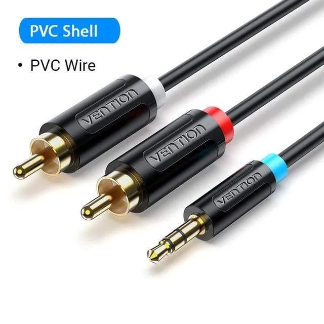 Vention RCA-Kabel 3.5 mm auf 2RCA Splitter RCA-Buchse 3.5-Kabel RCA-Audiokabel für Smartphone-Verstärker Heimkino AUX-Kabel RCA
