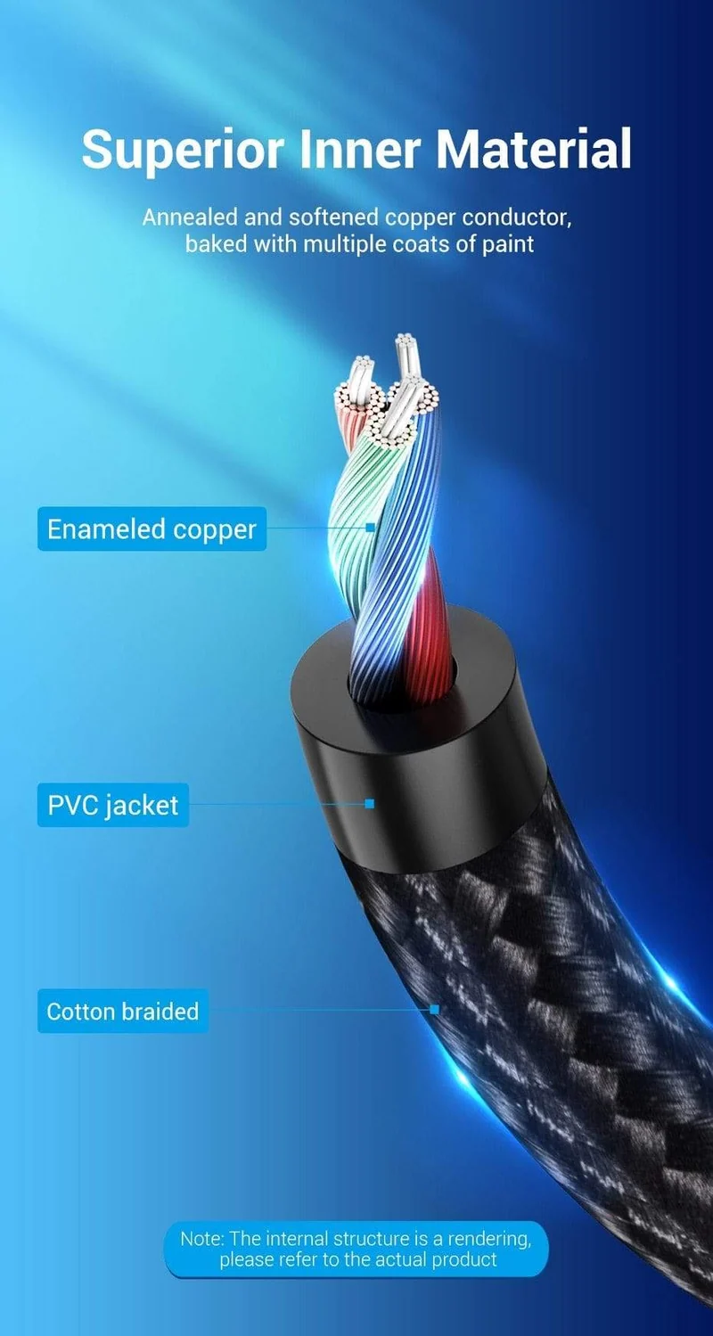 Vention RCA-Kabel 3.5 mm auf 2RCA Splitter RCA-Buchse 3.5-Kabel RCA-Audiokabel für Smartphone-Verstärker Heimkino AUX-Kabel RCA