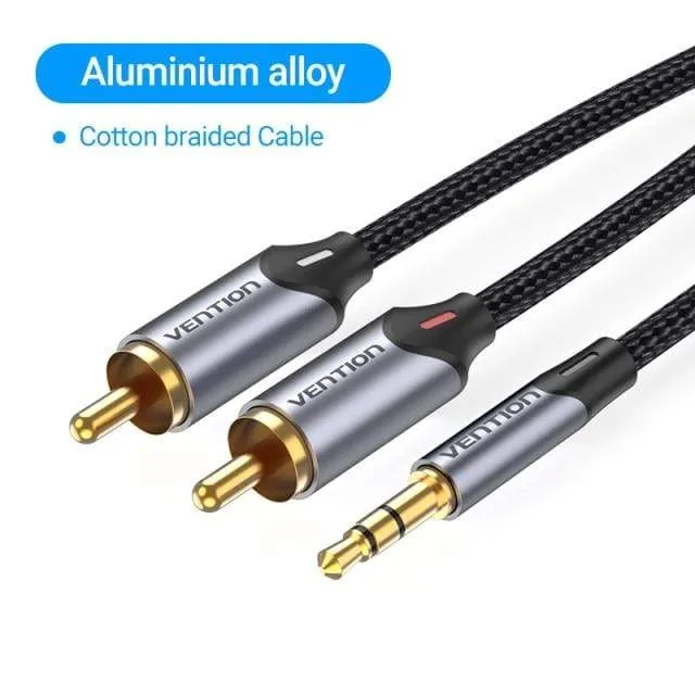 Vention RCA-Kabel 3.5 mm auf 2RCA Splitter RCA-Buchse 3.5-Kabel RCA-Audiokabel für Smartphone-Verstärker Heimkino AUX-Kabel RCA