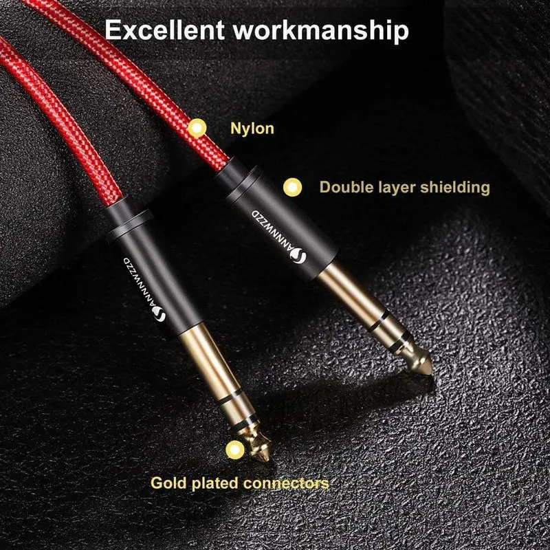 6.35 mm auf 6.35 mm Stereokabel 1/4 Zoll männlich TRS Lautsprecher Verstärker Gitarrenkabel 1 m 2 m 3 m 5 m für Gitarrenmixer Verstärker Bass 6.5 mm Audio