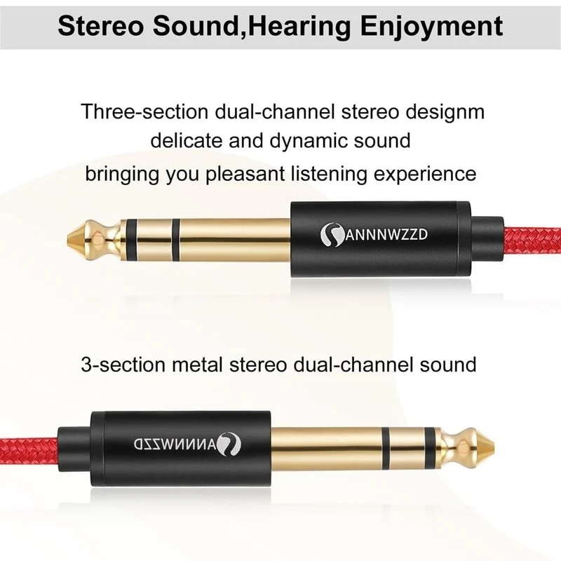 6.35 mm auf 6.35 mm Stereokabel 1/4 Zoll männlich TRS Lautsprecher Verstärker Gitarrenkabel 1 m 2 m 3 m 5 m für Gitarrenmixer Verstärker Bass 6.5 mm Audio