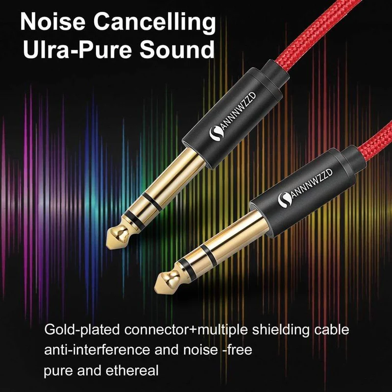 6.35 mm auf 6.35 mm Stereokabel 1/4 Zoll männlich TRS Lautsprecher Verstärker Gitarrenkabel 1 m 2 m 3 m 5 m für Gitarrenmixer Verstärker Bass 6.5 mm Audio