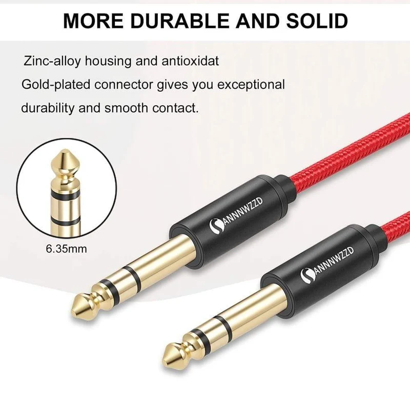 6.35 mm auf 6.35 mm Stereokabel 1/4 Zoll männlich TRS Lautsprecher Verstärker Gitarrenkabel 1 m 2 m 3 m 5 m für Gitarrenmixer Verstärker Bass 6.5 mm Audio