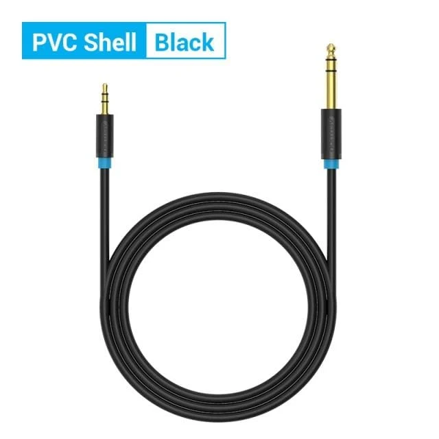 Vention 3.5 mm auf 6.35 mm Adapter Aux-Kabel für Mischverstärker Vergoldet 3.5 Klinke auf 6.5 Klinke 0.5 m 3 m 5 m Aux Cabo Stecker auf Stecker