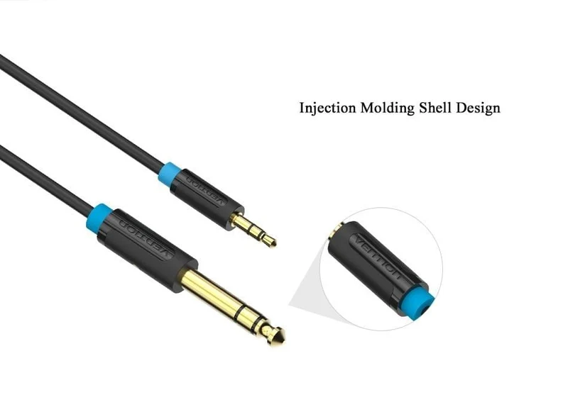 Vention 3.5 mm auf 6.35 mm Adapter Aux-Kabel für Mischverstärker Vergoldet 3.5 Klinke auf 6.5 Klinke 0.5 m 3 m 5 m Aux Cabo Stecker auf Stecker