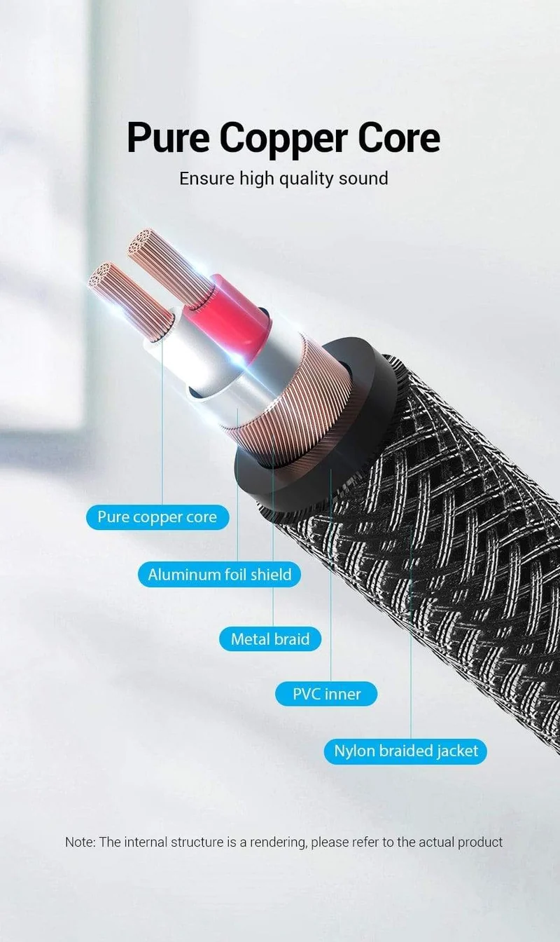 Vention 3.5 mm auf 6.35 mm Adapter Aux-Kabel für Mischverstärker Vergoldet 3.5 Klinke auf 6.5 Klinke 0.5 m 3 m 5 m Aux Cabo Stecker auf Stecker