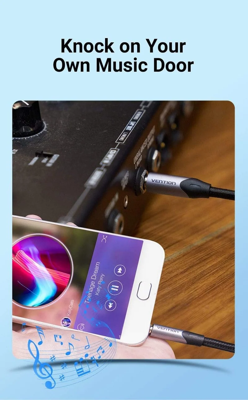 Vention 3.5 mm auf 6.35 mm Adapter Aux-Kabel für Mischverstärker Vergoldet 3.5 Klinke auf 6.5 Klinke 0.5 m 3 m 5 m Aux Cabo Stecker auf Stecker