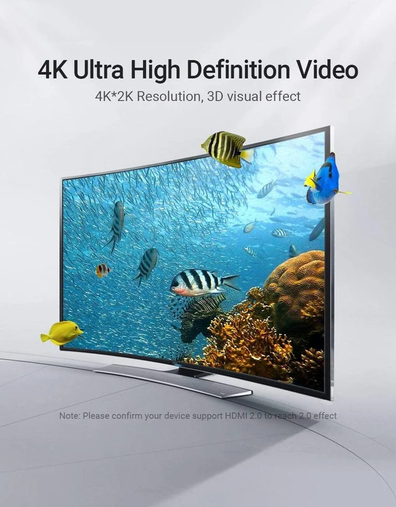 Vention HDMI-Kabel 4K HDMI 2.0-Kabel HDMI 90/270-Grad-Winkeladapter für Apple TV PS4 Splitter Video Audio 90-Grad-HDMI-Kabel