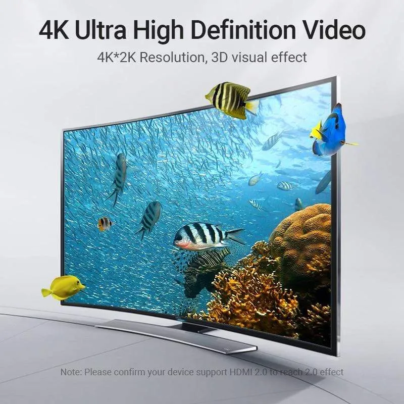 Vention HDMI-Kabel 4K HDMI 2.0-Kabel HDMI 90/270-Grad-Winkeladapter für Apple TV PS4 Splitter Video Audio 90-Grad-HDMI-Kabel