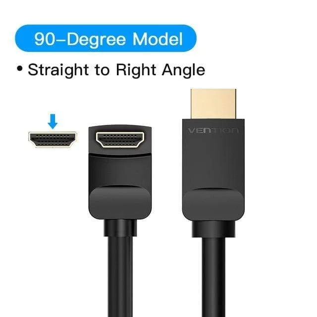 Vention HDMI-Kabel 4K HDMI 2.0-Kabel HDMI 90/270-Grad-Winkeladapter für Apple TV PS4 Splitter Video Audio 90-Grad-HDMI-Kabel