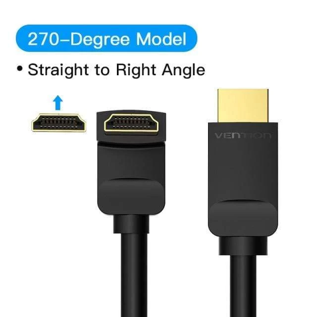 Vention HDMI-Kabel 4K HDMI 2.0-Kabel HDMI 90/270-Grad-Winkeladapter für Apple TV PS4 Splitter Video Audio 90-Grad-HDMI-Kabel