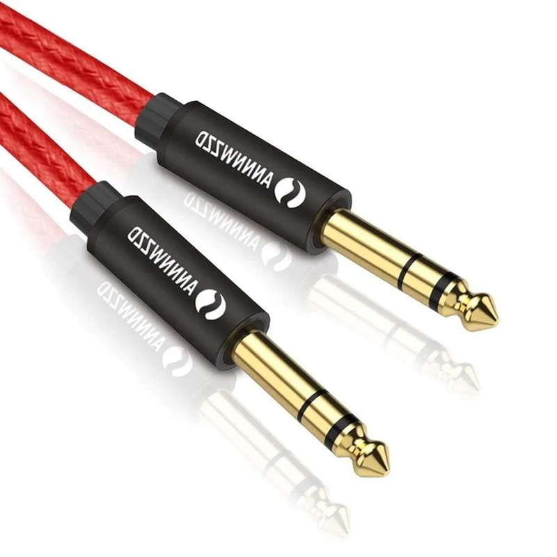 6.35 mm auf 6.35 mm Stereo-Kabel, 1/4 Zoll TRS-Stecker, Lautsprecher-Verstärker-Kabelbuchse für Gitarre, Verstärker, Tastatur, professionelles Instrument usw
