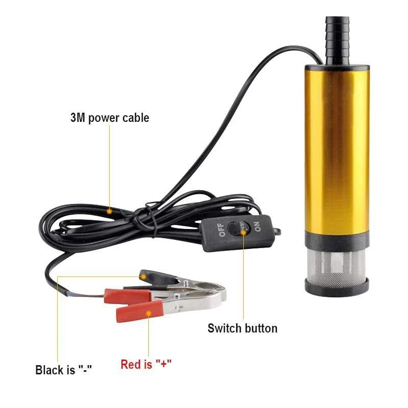 Mini Auto Ölpumpe Elektrische DC 12V 24V Zum Pumpen von Dieselöl Wasser Tauch Aluminiumlegierung Shell 12L / min Kraftstoffförderpumpe