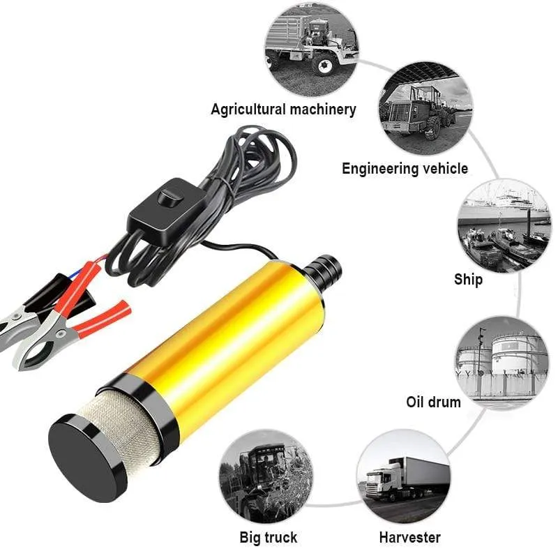 Mini Auto Ölpumpe Elektrische DC 12V 24V Zum Pumpen von Dieselöl Wasser Tauch Aluminiumlegierung Shell 12L / min Kraftstoffförderpumpe
