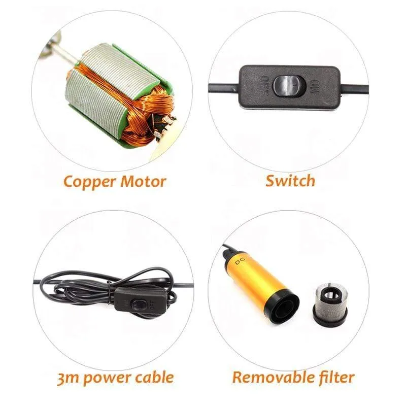 Mini Auto Ölpumpe Elektrische DC 12V 24V Zum Pumpen von Dieselöl Wasser Tauch Aluminiumlegierung Shell 12L / min Kraftstoffförderpumpe