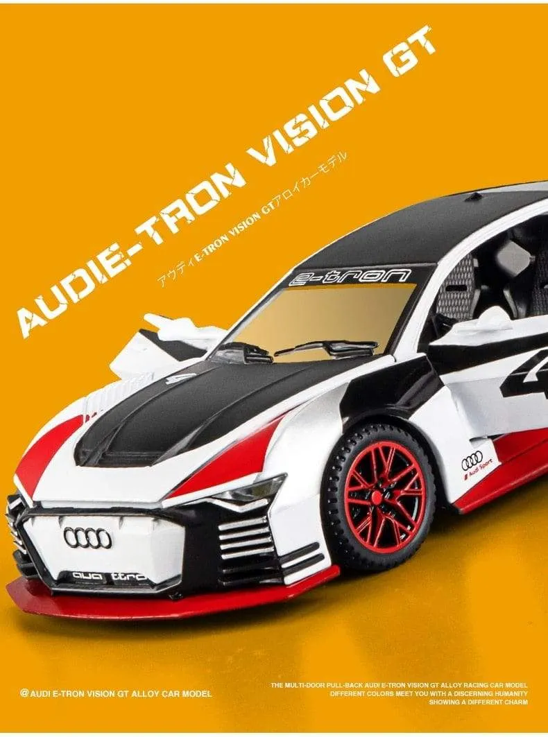 1:32 Audi GT Le Mans Sport-Rennwagen, Legierungsauto, Druckguss- und Spielzeugfahrzeuge, Metallspielzeugautomodell, hochsimulierte Sammlung, Kinderspielzeug