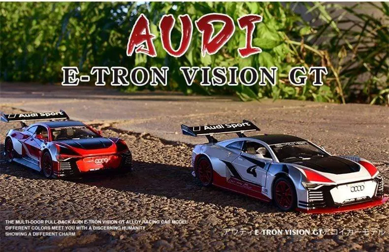 1:32 Audi GT Le Mans Sport-Rennwagen, Legierungsauto, Druckguss- und Spielzeugfahrzeuge, Metallspielzeugautomodell, hochsimulierte Sammlung, Kinderspielzeug