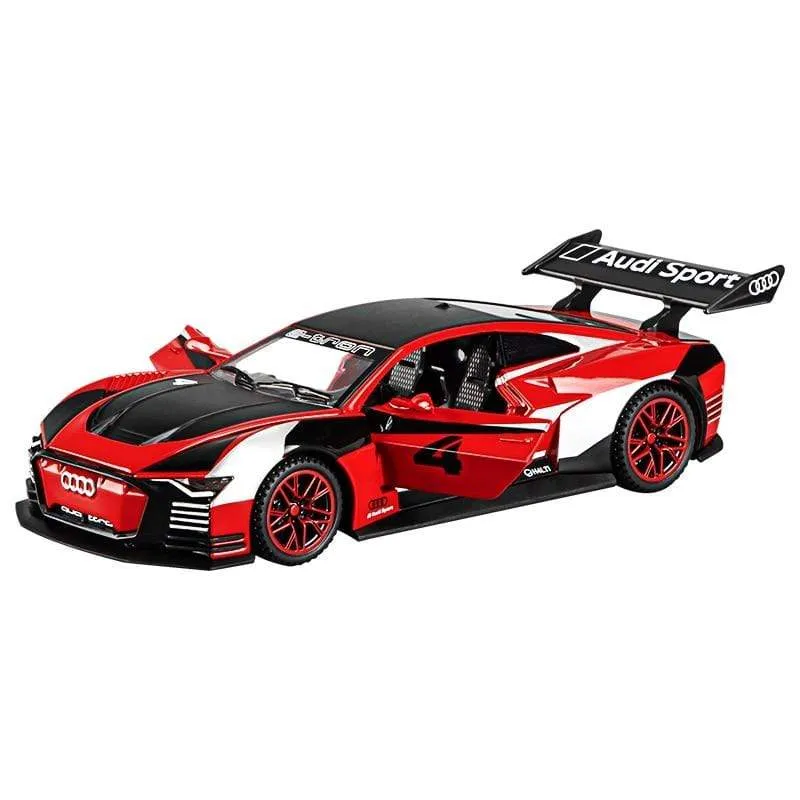 1:32 Audi GT Le Mans Sport-Rennwagen, Legierungsauto, Druckguss- und Spielzeugfahrzeuge, Metallspielzeugautomodell, hochsimulierte Sammlung, Kinderspielzeug