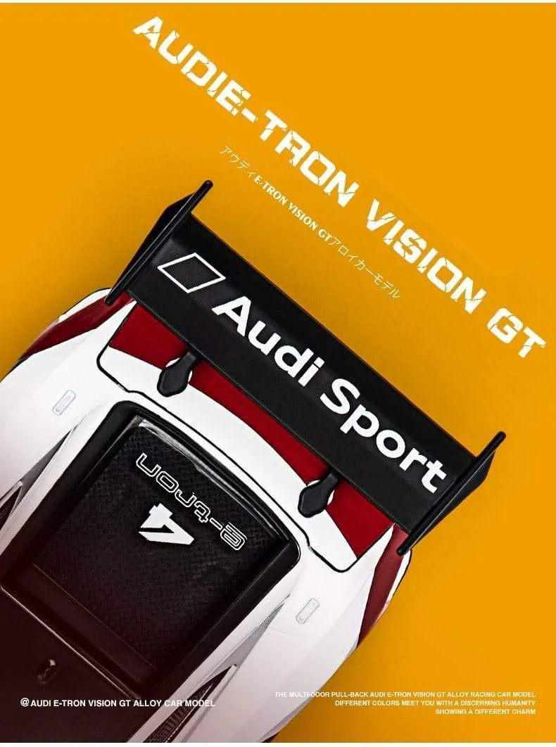 1:32 Audi GT Le Mans Sport-Rennwagen, Legierungsauto, Druckguss- und Spielzeugfahrzeuge, Metallspielzeugautomodell, hochsimulierte Sammlung, Kinderspielzeug