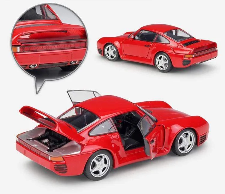 Simulator Welly Druckguss-Modellauto im Maßstab 1:24 Porsche 959 Klassischer Sportwagen Rennspielzeugauto aus Metalllegierung für die Geschenksammlung eines Jungen