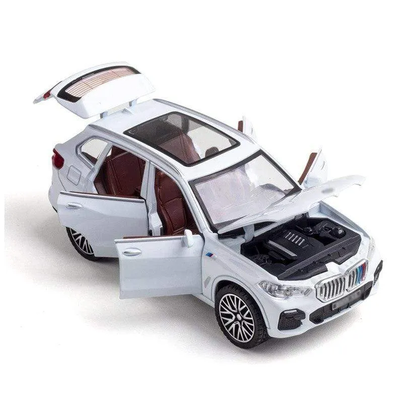 1/32 Legierung Druckguss X5 SUV Modell Spielzeug Auto Simulation Sound Licht Ziehen Tür Öffnen Spielzeug Fahrzeug Für Kinder