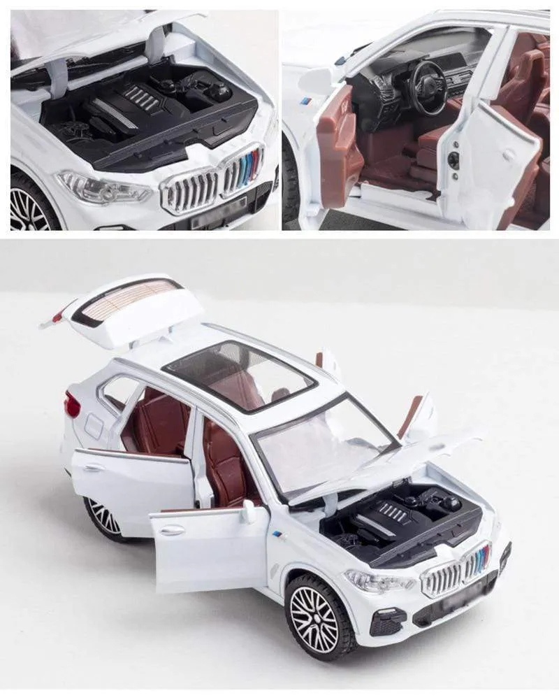 1/32 Legierung Druckguss X5 SUV Modell Spielzeug Auto Simulation Sound Licht Ziehen Tür Öffnen Spielzeug Fahrzeug Für Kinder