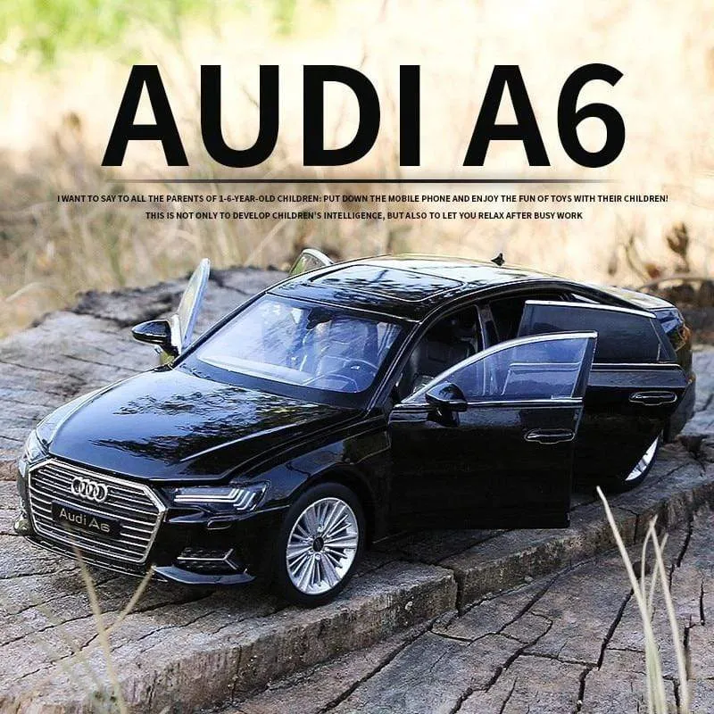 1:32 AUDI A6 Automodell aus Legierung Druckguss & Spielzeugfahrzeuge Metallspielzeugautomodell Hohe Simulation Sound Light Collection Kindergeschenk