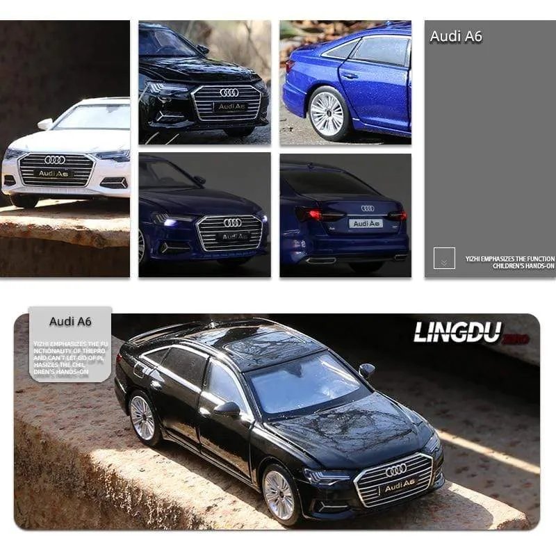 1:32 AUDI A6 Automodell aus Legierung Druckguss & Spielzeugfahrzeuge Metallspielzeugautomodell Hohe Simulation Sound Light Collection Kindergeschenk