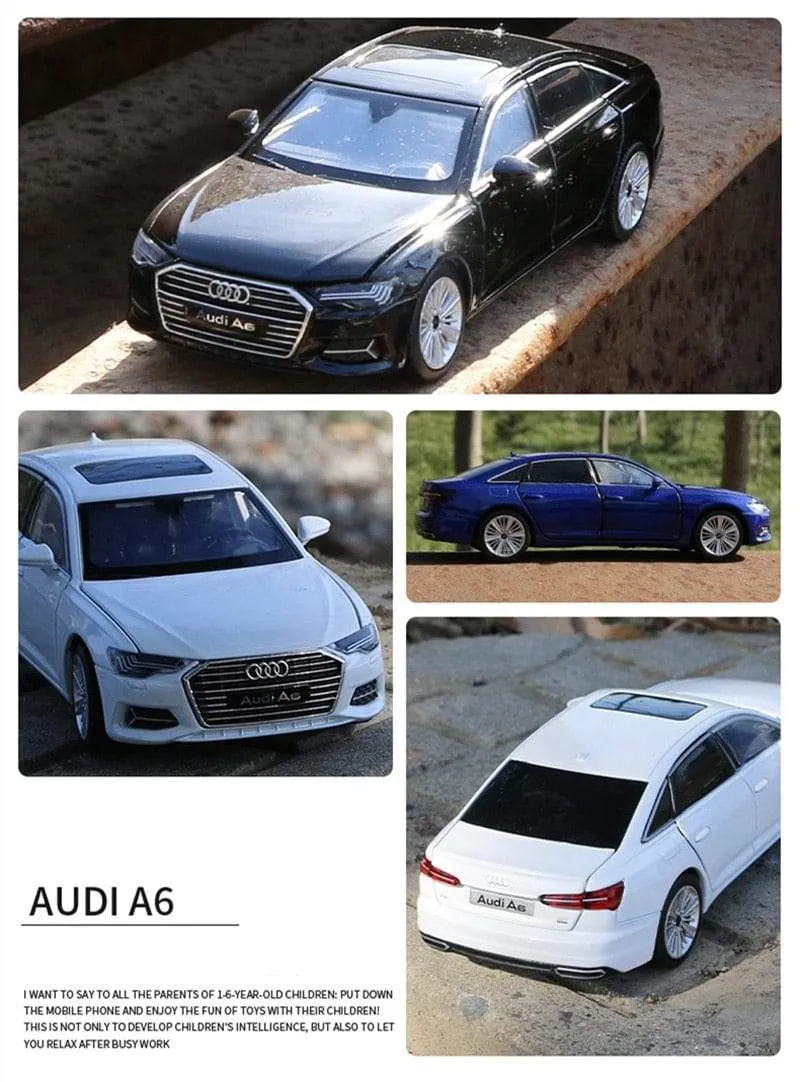 1:32 AUDI A6 Automodell aus Legierung Druckguss & Spielzeugfahrzeuge Metallspielzeugautomodell Hohe Simulation Sound Light Collection Kindergeschenk