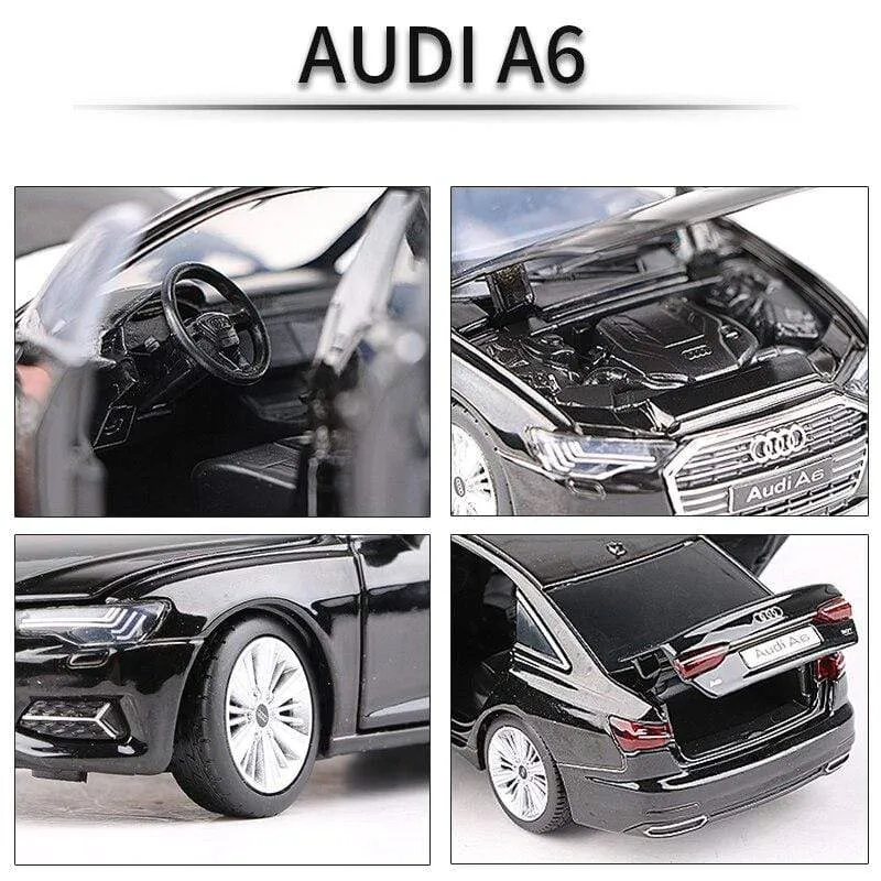 1:32 AUDI A6 Automodell aus Legierung Druckguss & Spielzeugfahrzeuge Metallspielzeugautomodell Hohe Simulation Sound Light Collection Kindergeschenk