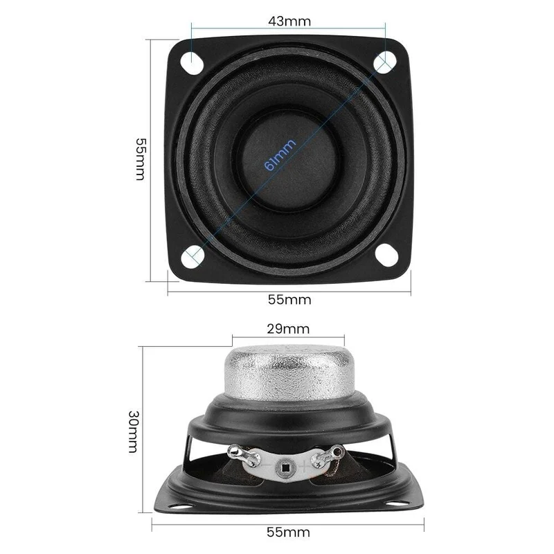 AIYIMA 2Pcs 2 Zoll Full Range Sound Verstärker Lautsprecher Fahrer 4 Ohm 20W Lautsprecher DIY Heimkino Lautsprecher bluetooth-kompatibel