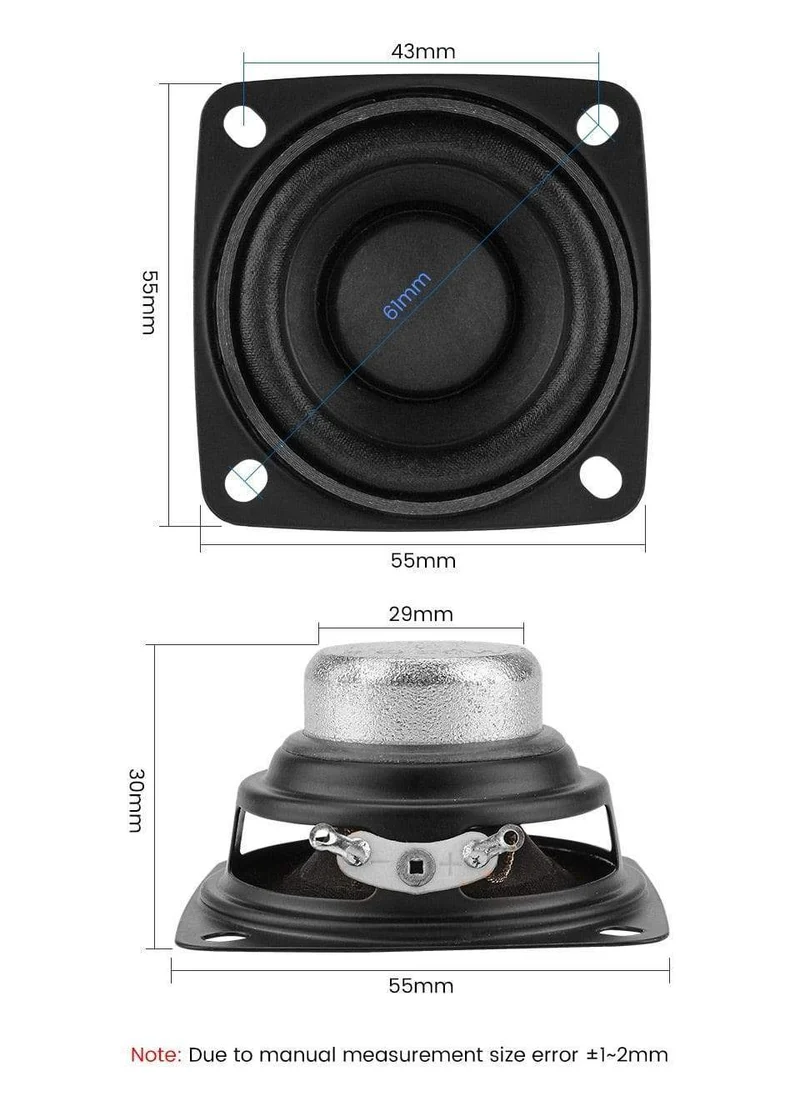 AIYIMA 2Pcs 2 Zoll Full Range Sound Verstärker Lautsprecher Fahrer 4 Ohm 20W Lautsprecher DIY Heimkino Lautsprecher bluetooth-kompatibel