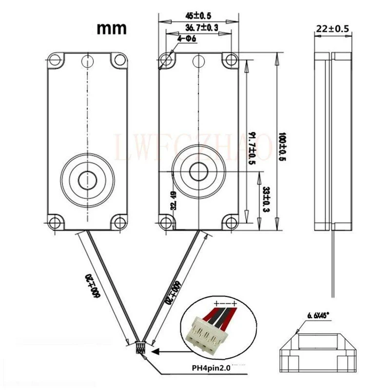 Neu: Ein Paar universeller kleiner Hornlautsprecherverstärker mit 8 Ohm und 5 Watt sowie ein 4-poliges Anschlusskabel für das Controller-Treiber-Motherboard