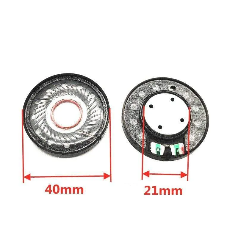2 stücke 40MM Kopfhörer Lautsprecher Einheit HIFI Headset Fahrer 32Ohm 112db Lautsprecher Reparatur Teile Kopfhörer Loundspeaker Diy Hohe Qualität