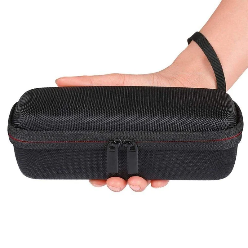 Tragbare kabellose Bluetooth-Lautsprecherhülle aus EVA für Anker SoundCore 2 mit zwei Netzfächern für Audiokabel, Reisetasche – Schwarz