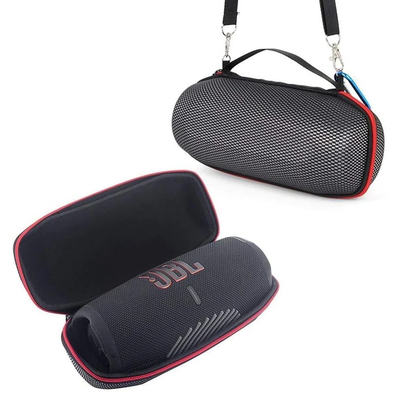 ZOPRORE EVA Hard Carrying Travel Case für JBL Charge 5 Charge5 Wasserdichter kabelloser Bluetooth-Lautsprecher (Schwarz + Gitter)