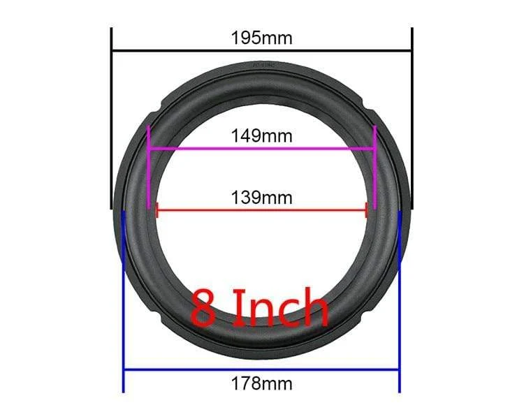 GHXAMP Lautsprecher Gummikante 4 Zoll 5 Zoll 6.5 Zoll 8 Zoll Kerbe Surround Faltring Reparatur Audio Lautsprecher Gummiaufhängung Teil DIY
