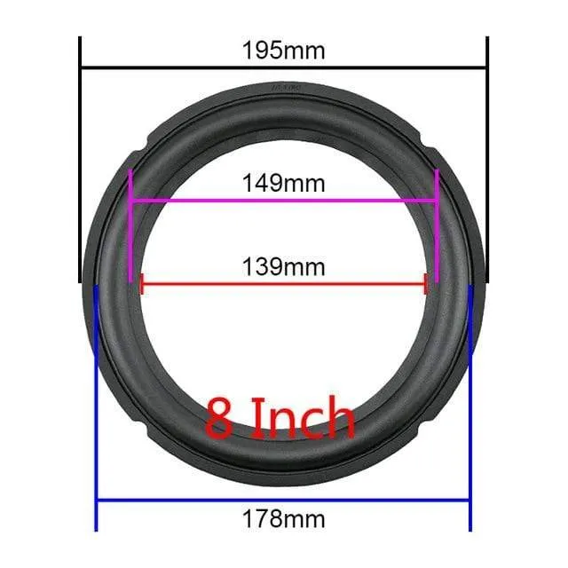 GHXAMP Lautsprecher Gummikante 4 Zoll 5 Zoll 6.5 Zoll 8 Zoll Kerbe Surround Faltring Reparatur Audio Lautsprecher Gummiaufhängung Teil DIY