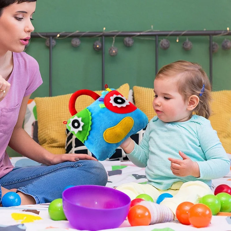 Sensorisches Schnallen-Kissenspielzeug für Kinder, Beschäftigte Tasche zum Erlernen der Feinmotorik Problemlösung, pädagogisches Montessori-Spielzeug