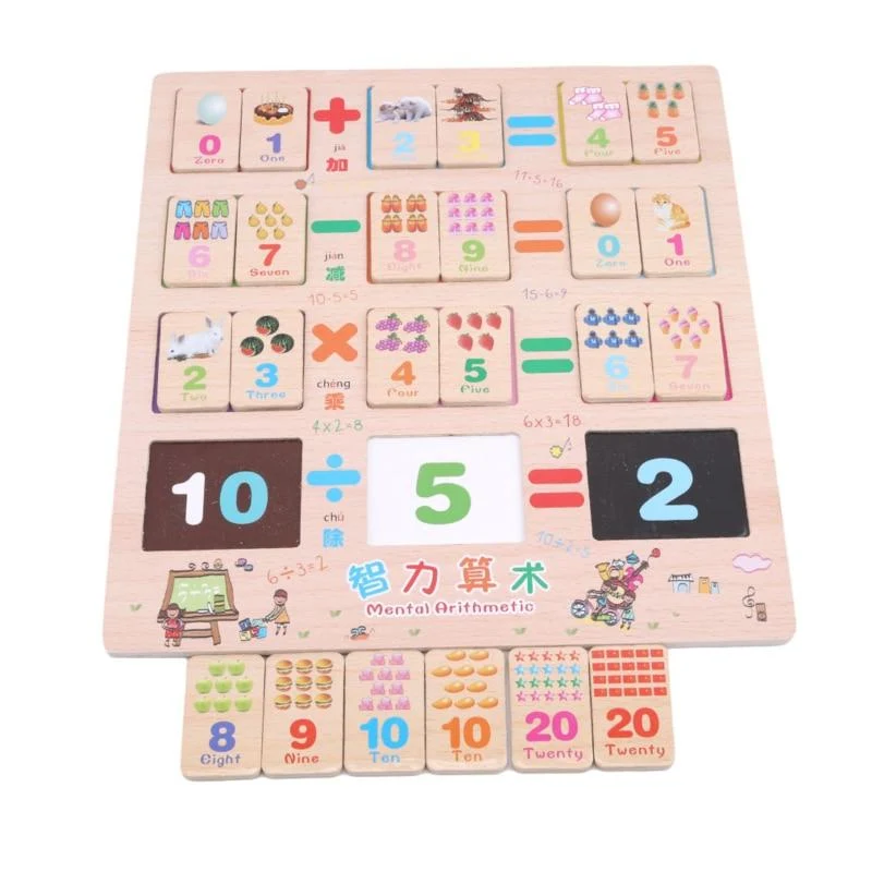 1Set Holz Montessori Hundred Board Math 1 bis 100 fortlaufende Zahlen zählen Spielzeug Montessori Pädagogisches Holzspielzeug für Kinder