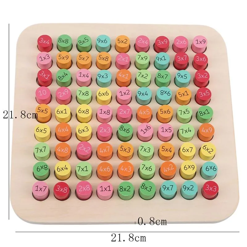 1Set Holz Montessori Hundred Board Math 1 bis 100 fortlaufende Zahlen zählen Spielzeug Montessori Pädagogisches Holzspielzeug für Kinder