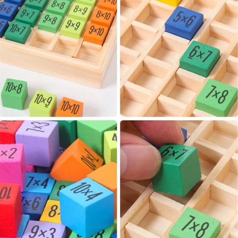 1Set Holz Montessori Hundred Board Math 1 bis 100 fortlaufende Zahlen zählen Spielzeug Montessori Pädagogisches Holzspielzeug für Kinder