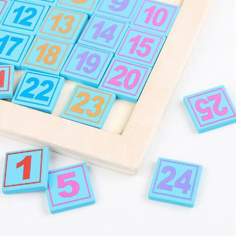 1Set Holz Montessori Hundred Board Math 1 bis 100 fortlaufende Zahlen zählen Spielzeug Montessori Pädagogisches Holzspielzeug für Kinder