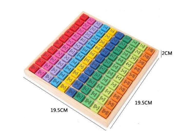 1Set Holz Montessori Hundred Board Math 1 bis 100 fortlaufende Zahlen zählen Spielzeug Montessori Pädagogisches Holzspielzeug für Kinder