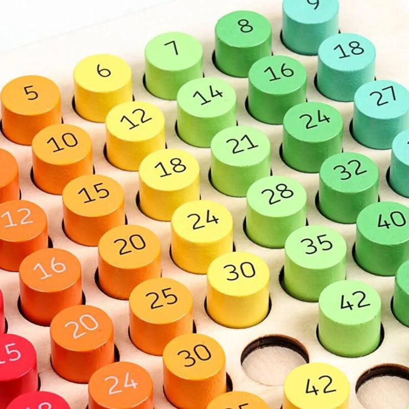 1Set Holz Montessori Hundred Board Math 1 bis 100 fortlaufende Zahlen zählen Spielzeug Montessori Pädagogisches Holzspielzeug für Kinder